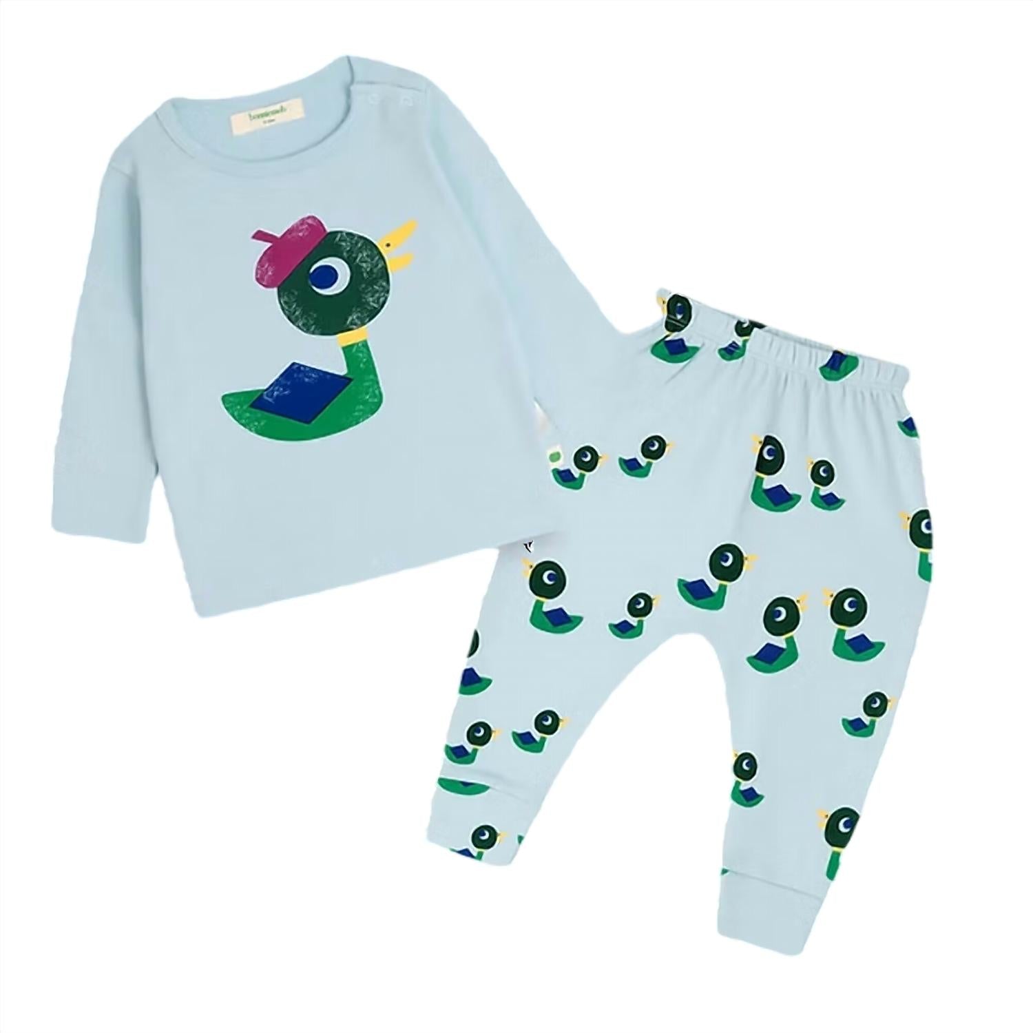The Bonnie Mob - Kids Bramley Braeburn Monsieur Mallard T-shirt & Legging Pajama Set