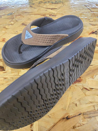 Columbia MEN'S BOATSIDE FLIP LEA SLIDES in tundra light brown - men's sandal - alternate view