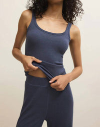 Z Supply Renae Rib Tank Top in indigo - women's tank top - view 4