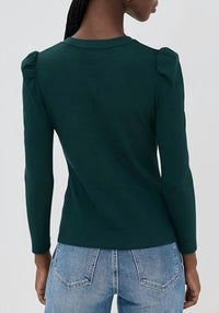 Veronica Beard BRITNEY TOP in pine - women's long sleeve top - view 4