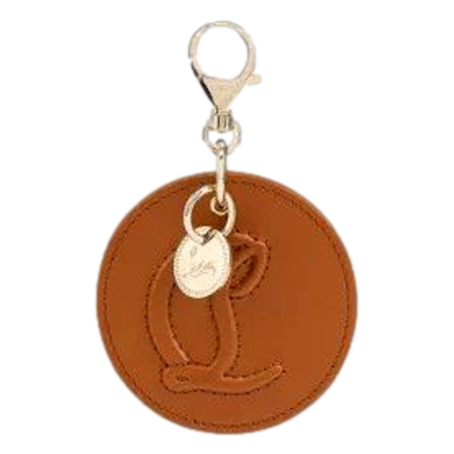 Christian Louboutin Women's Round Leather Logo Bag Charm Keychain in brown - women's item