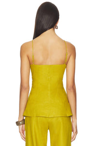 FAITHFULL THE BRAND Ostano Top in olive - women's tank top - alternate view