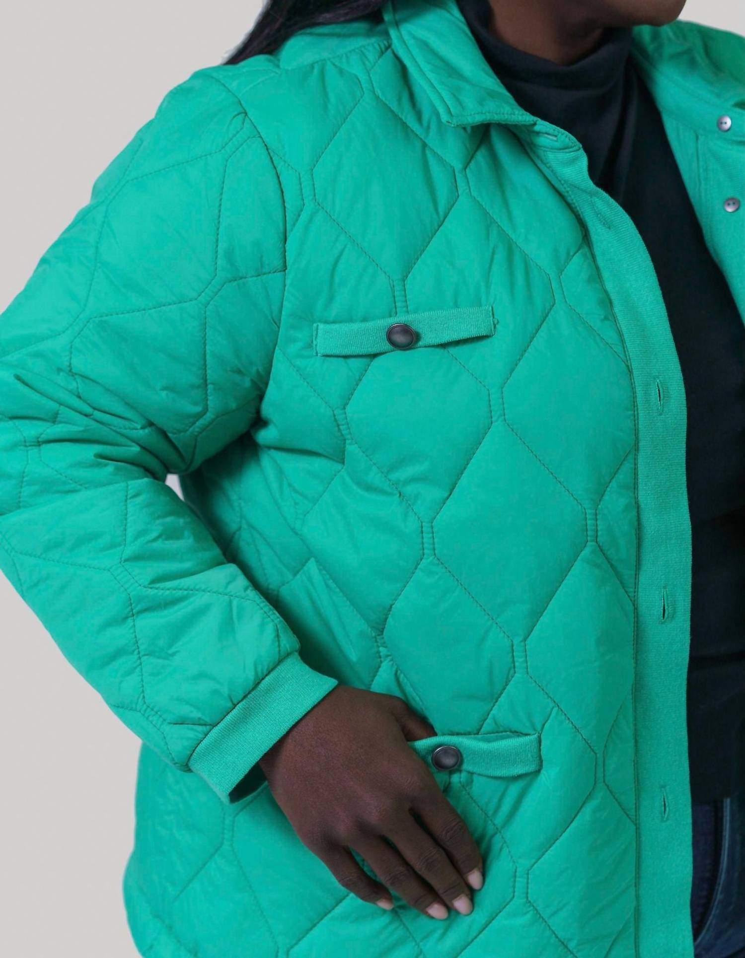 Nic + Zoe - Knit Trim Puffer Jacket - Plus Size