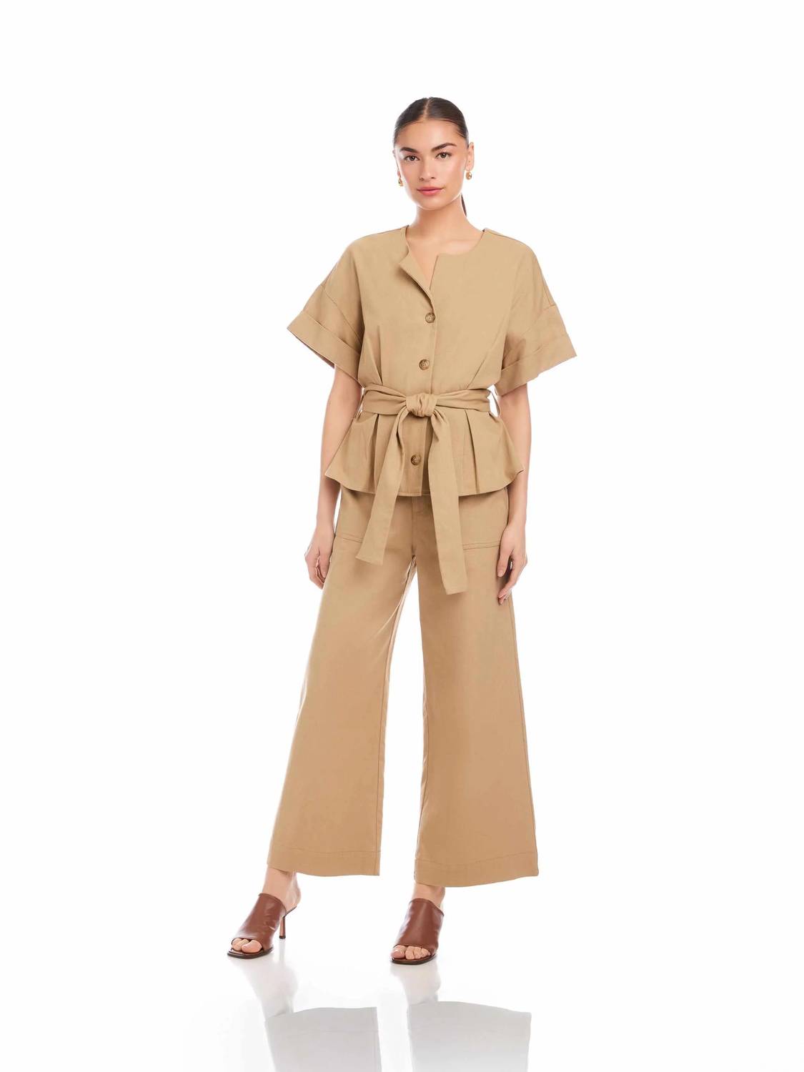 Fifteen Twenty - Kai Belted Button-Up Top