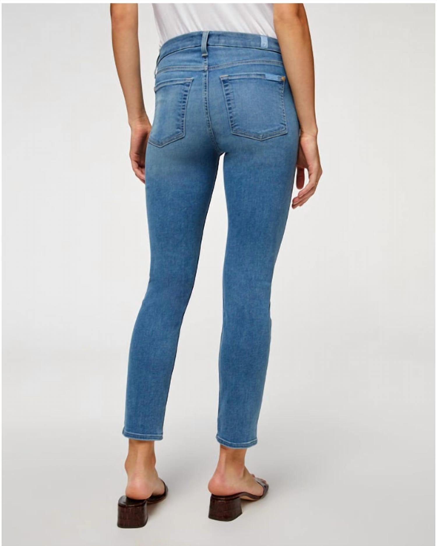 7 For All Mankind - Mid Rise Ankle Skinny Jeans
