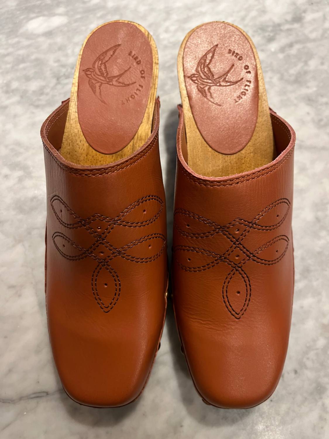 Bird Of Flight - Women's Shy Leather Clogs