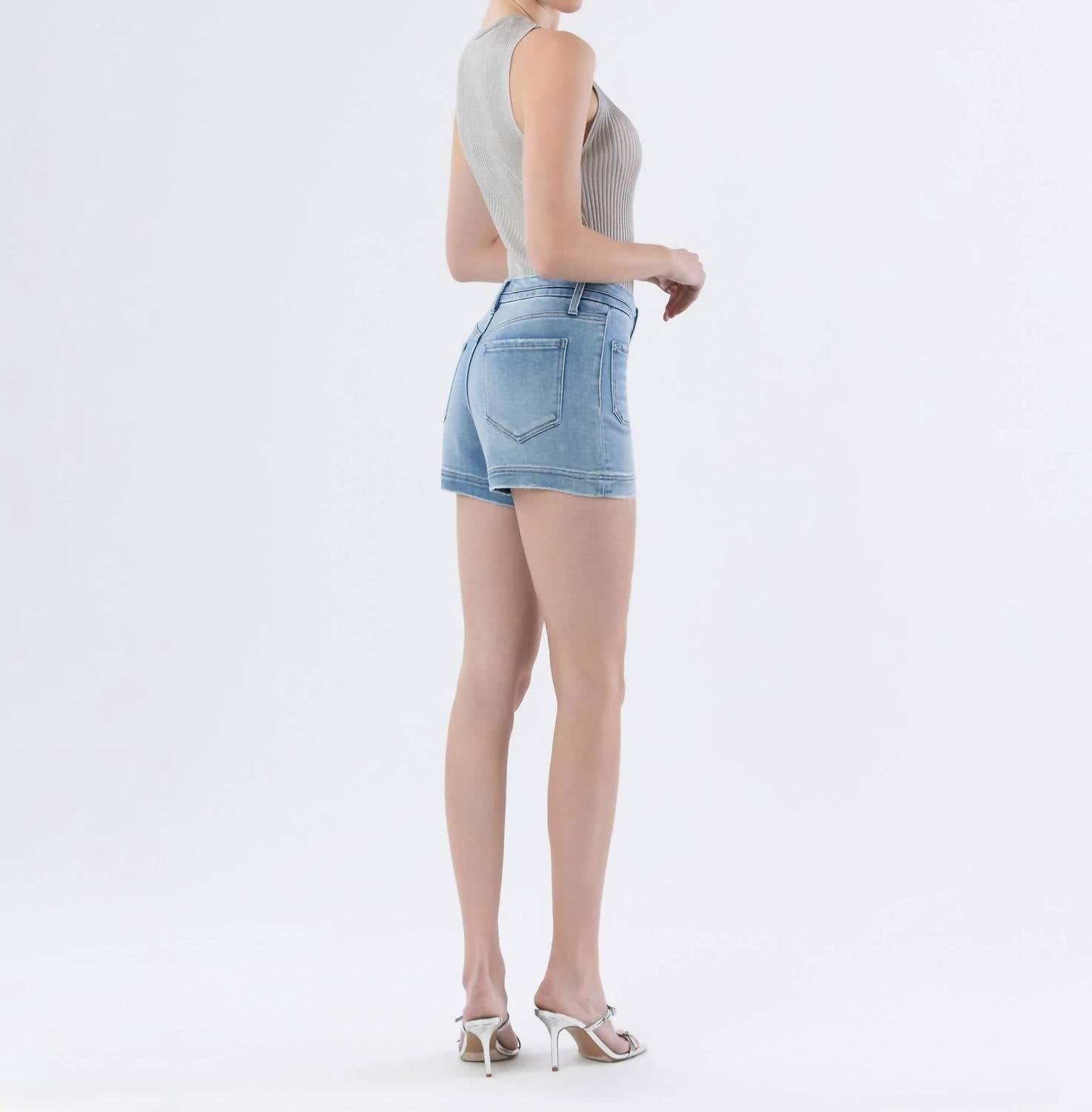 Vervet By Flying Monkey - High Rise Shorts With Patch Pockets