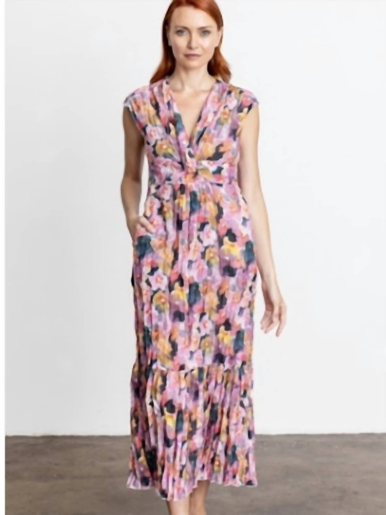 Go By Go Silk - CRINKLE CUT TWIST DRESS