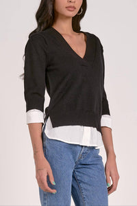 ELAN Behold Sweater Shirt in black - women's sweater - detail view