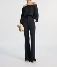 A.L.C. - Sienna Satin Pleated Off Shoulder Top
