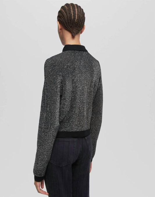 Re/Done - Lurex Polo Cardigan