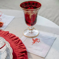 ARTE ITALICA Cupid Linen Cocktail Napkin Set in white - item - detail view