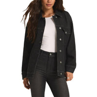 Z Supply Miles Denim Jacket in black sand - women's jacket