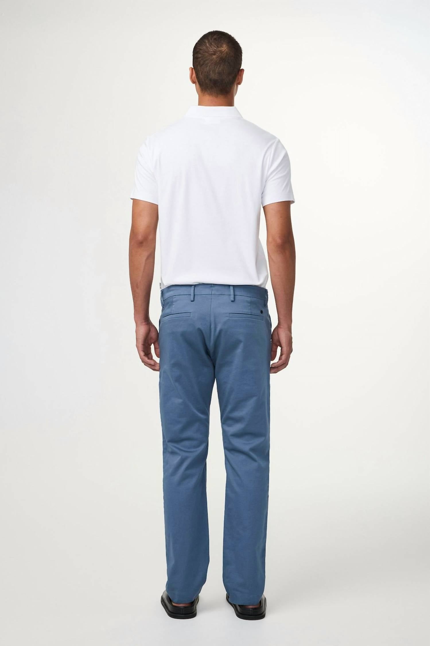 NN07 Theo Slim Tailored Chino Pants in bering sea - men's pants - detail view