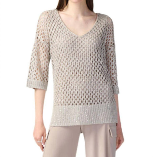 Joseph Ribkoff - Sequin Detail Crochet Top