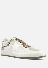 SHU SHOP Women's Embossed Star Sneaker in bone - women's sneaker