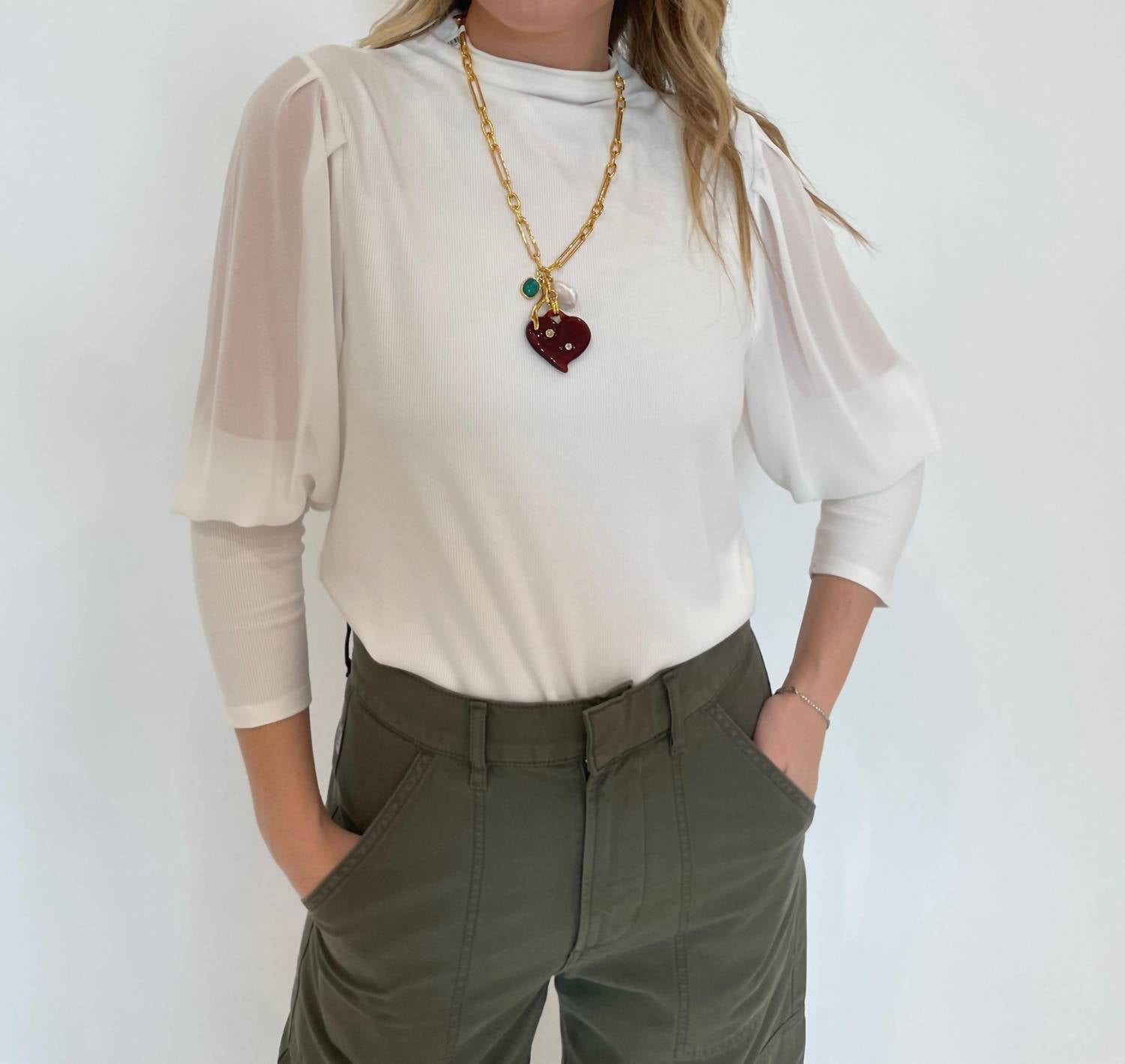 Melissa Nepton - Melody Sheer Sleeve Top