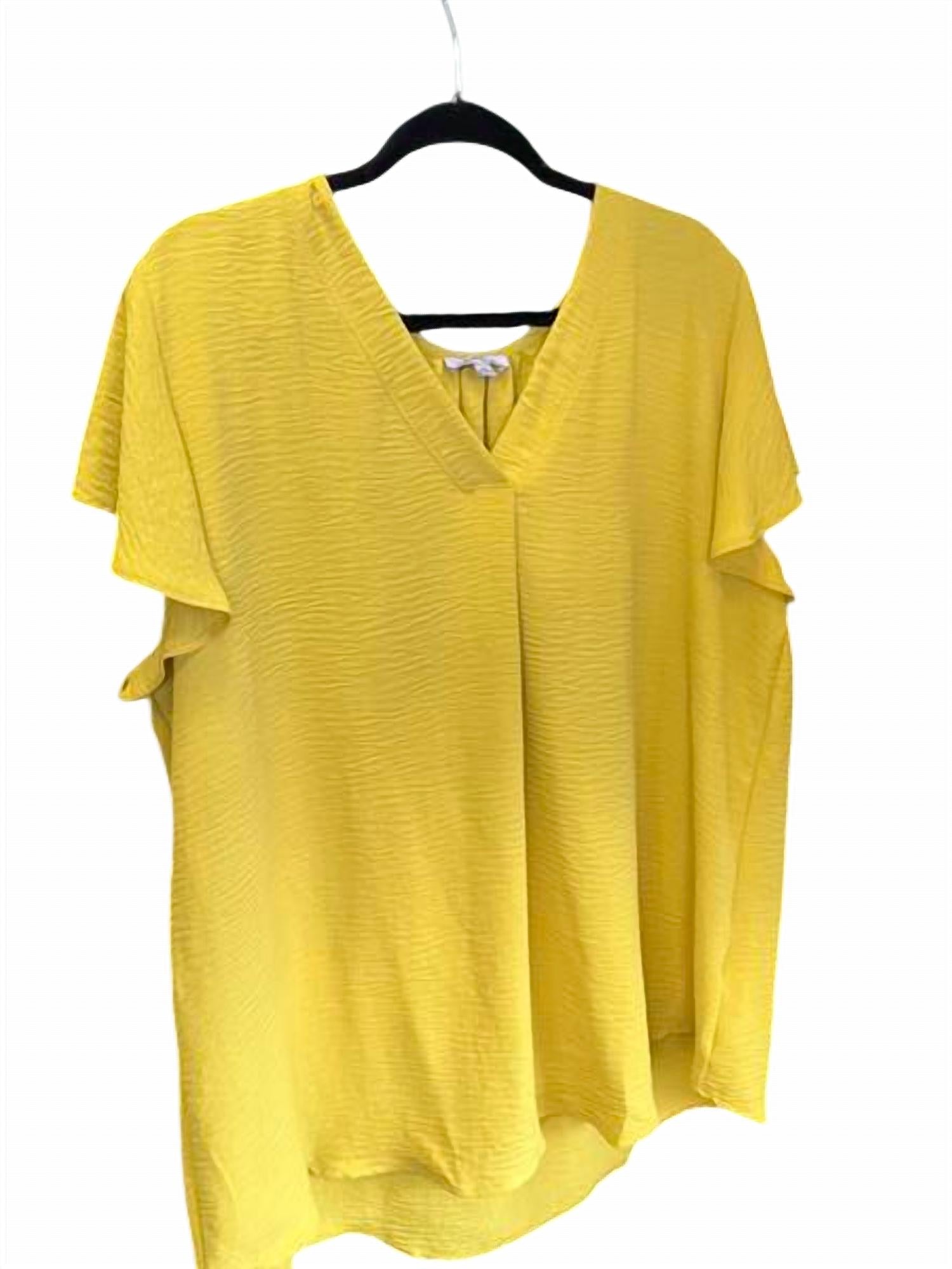 White Birch - Woman Flutter V-neck Blouse