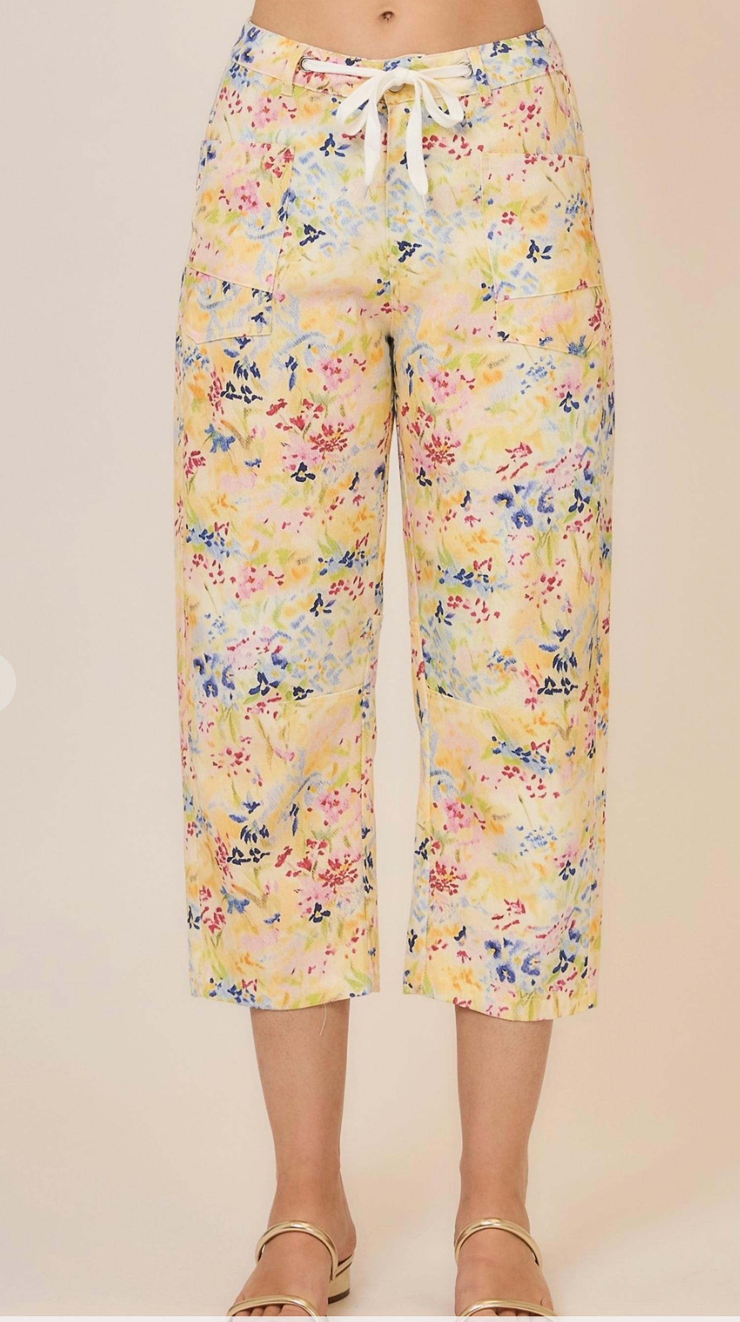 Cozy Co. - Sunny Meadow Barrel Crop Pant
