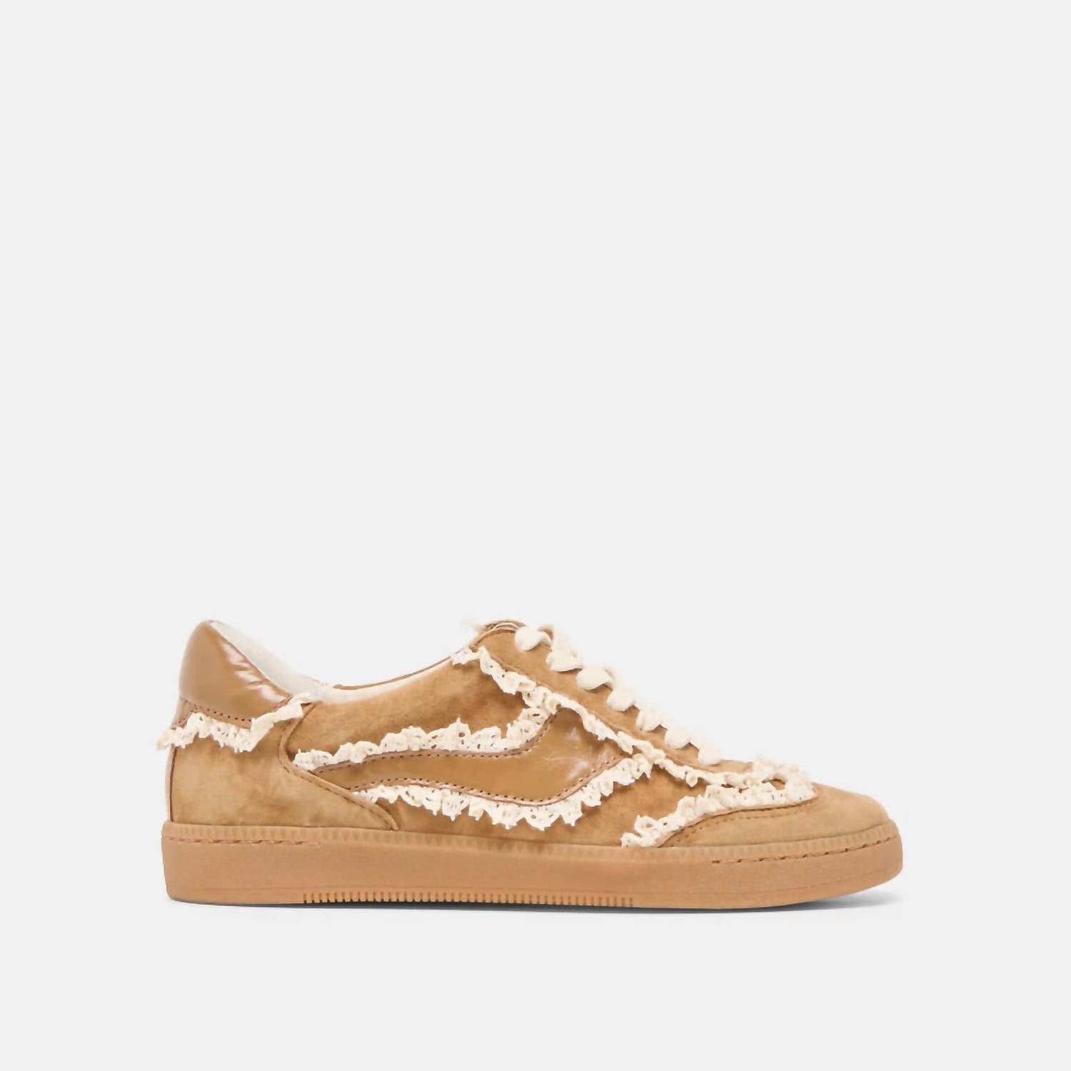 Dolce Vita Women's Notice Lace Sneaker in brown suede - women's sneaker