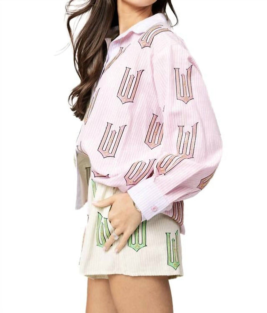 Queen Of Sparkles - Licensed Wicked Cotton Button Down Top