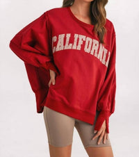 Klesis California Sweatshirt in burgundy - women's top - detail view