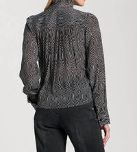 Apny - Ruffle Half Placket Blouse