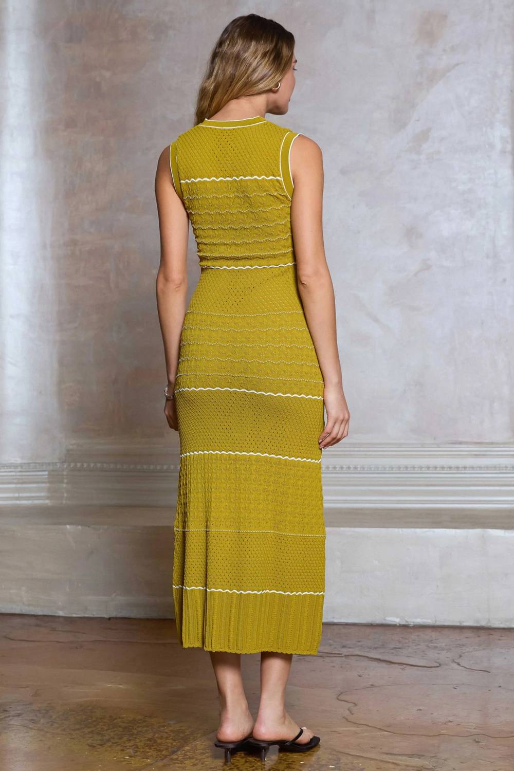 Current Air - Knit V Neck Midi Dress