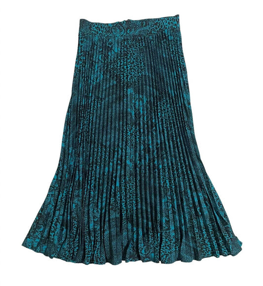 Afrm - Women's Animal Print Pleated Midi Skirt