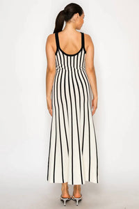 Meet Me In Santorini - Striped Sweater Maxi Dress