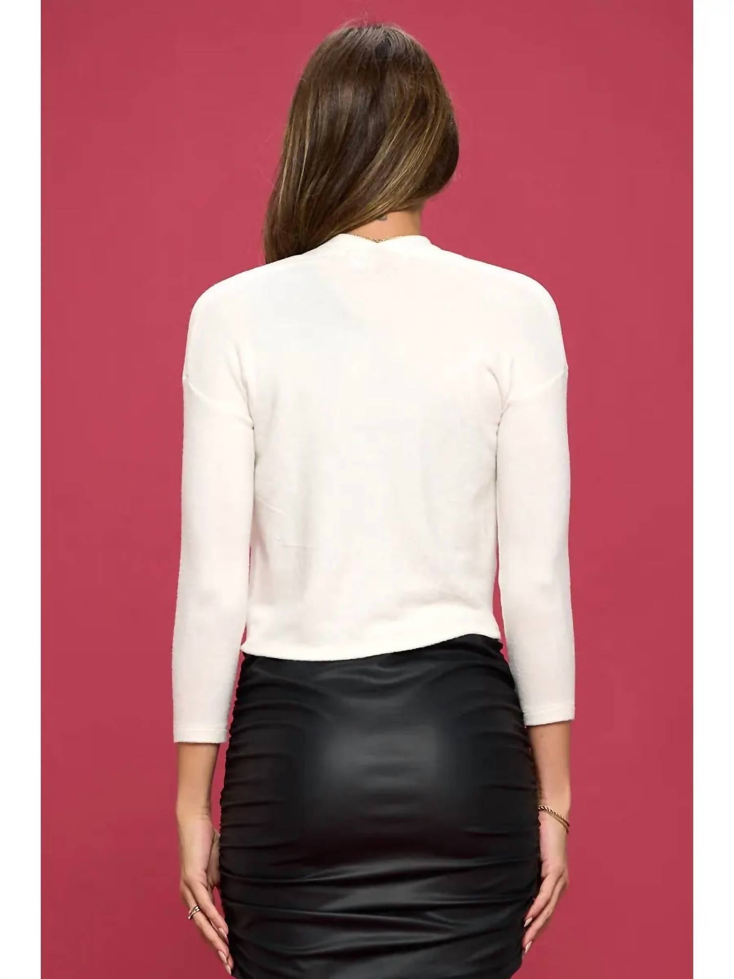 Reneec. - Brushed Knit Cashmere Like Bolero Cardigan
