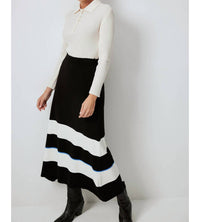 Touche Prive - Striped Knitwear Skirt With Elastic Waist