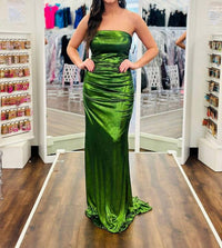 Sherri Hill - Metallic Strapless Sheath Gown