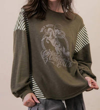 Very J - Wild West Cowgirls Western Graphic Knit Top