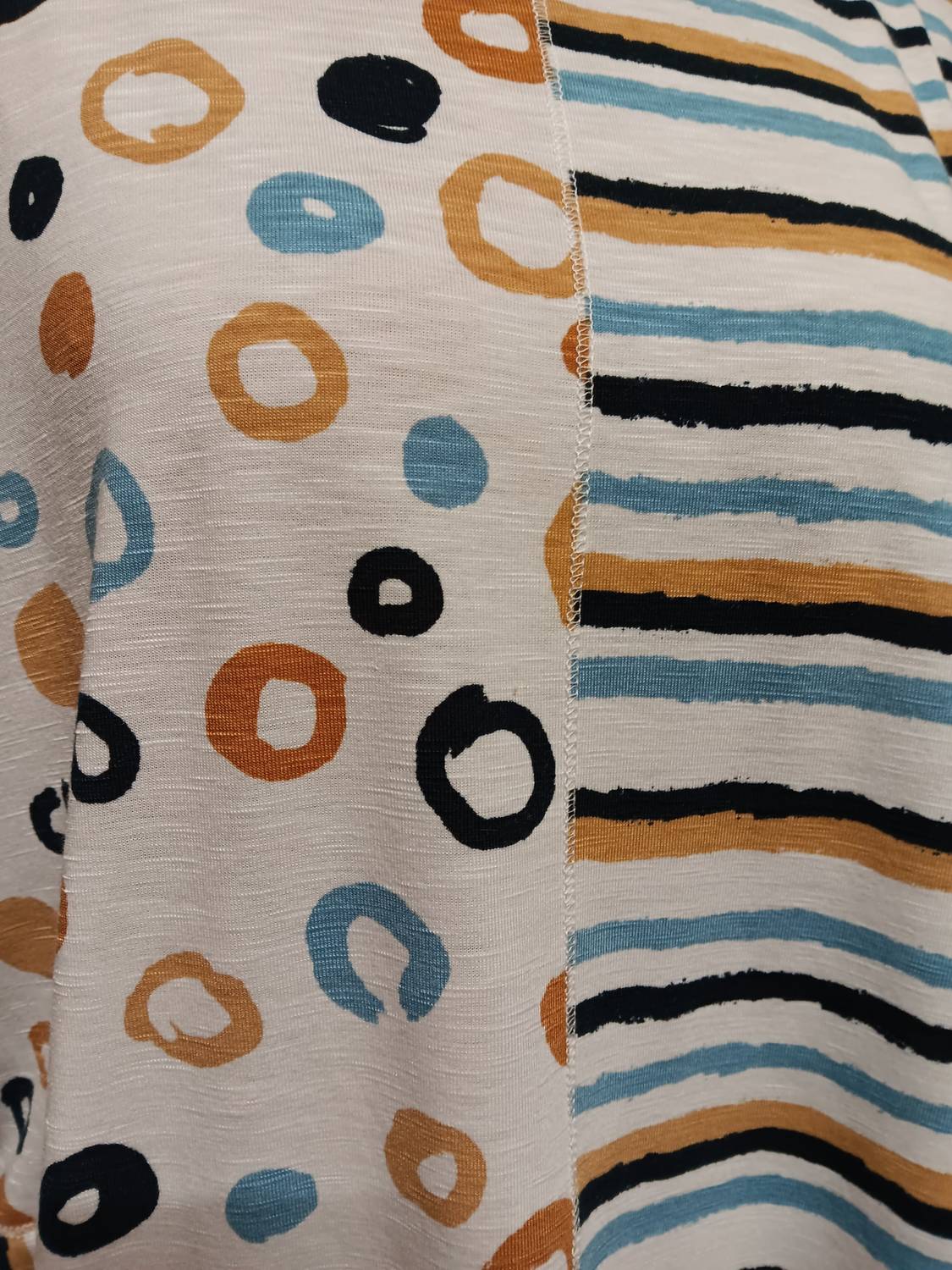 Multiples - Mixed Print Scoop Neck Knit Top