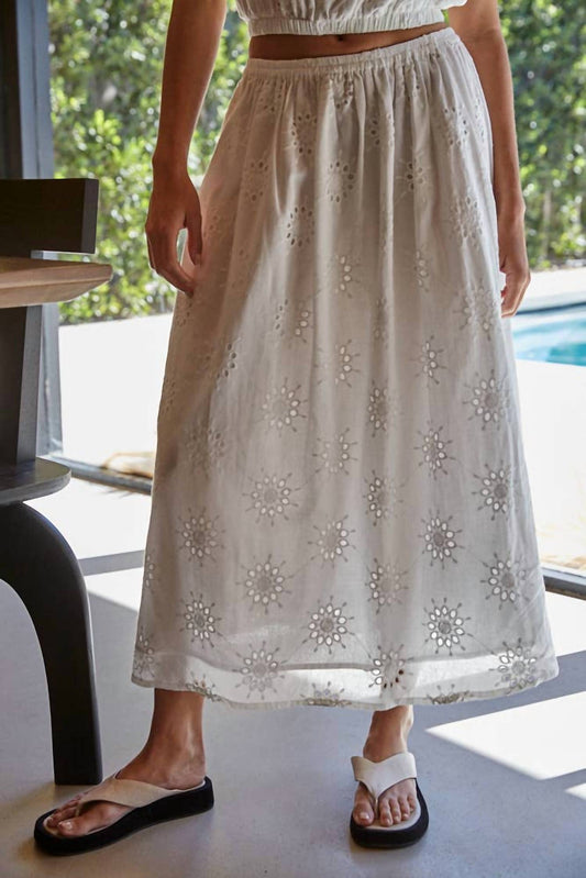 By Together - Eyelet Flare Midi Skirt