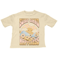 Tiny Whales - Girl's Surf Sand Happiness Super Tee Top
