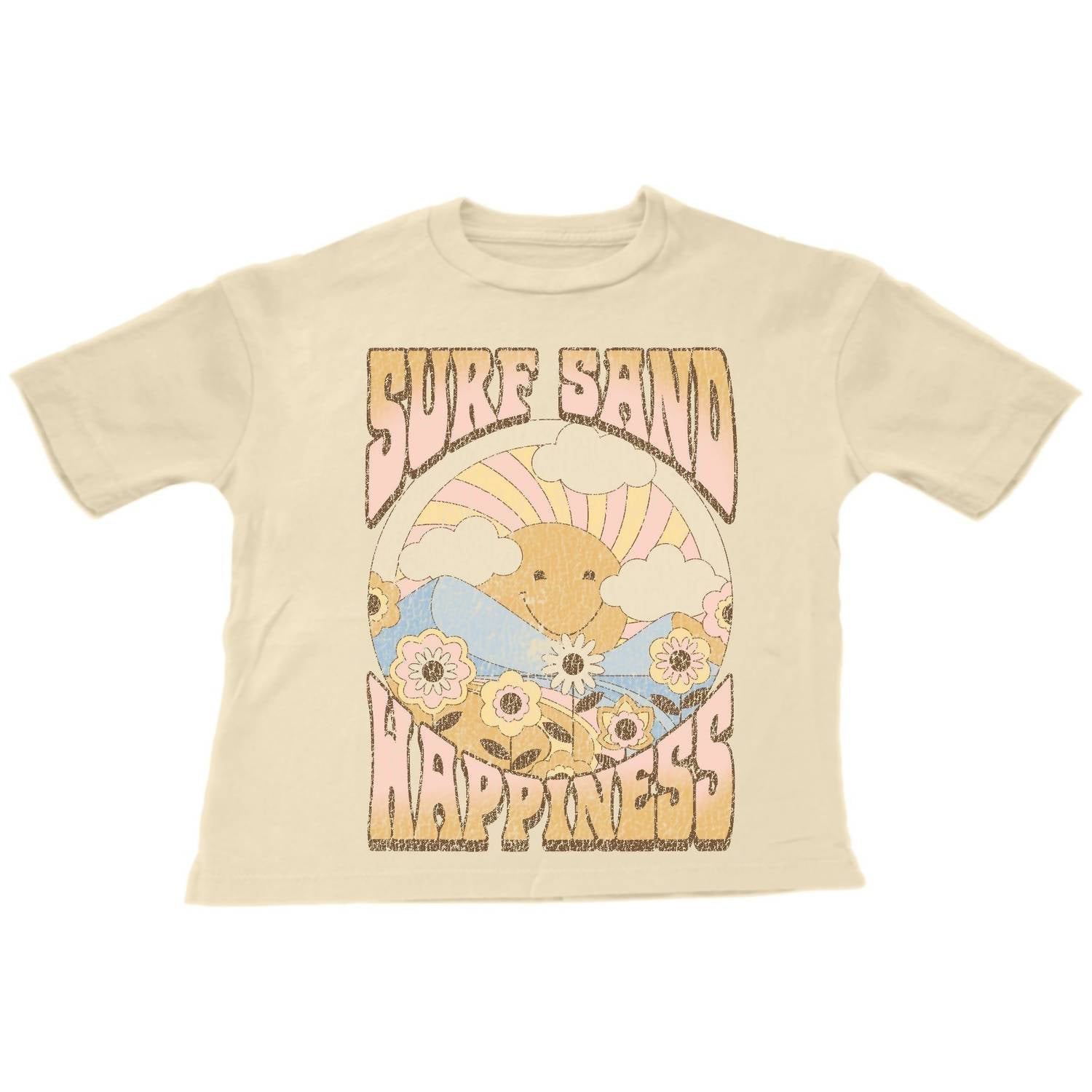 Tiny Whales - Girl's Surf Sand Happiness Super Tee Top