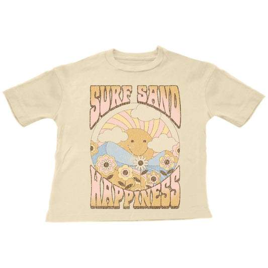 Tiny Whales - Girl's Surf Sand Happiness Super Tee Top