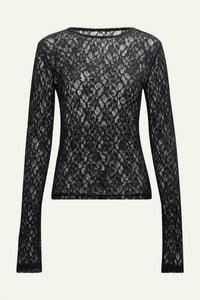 Frame - Mesh Lace Crewneck Top