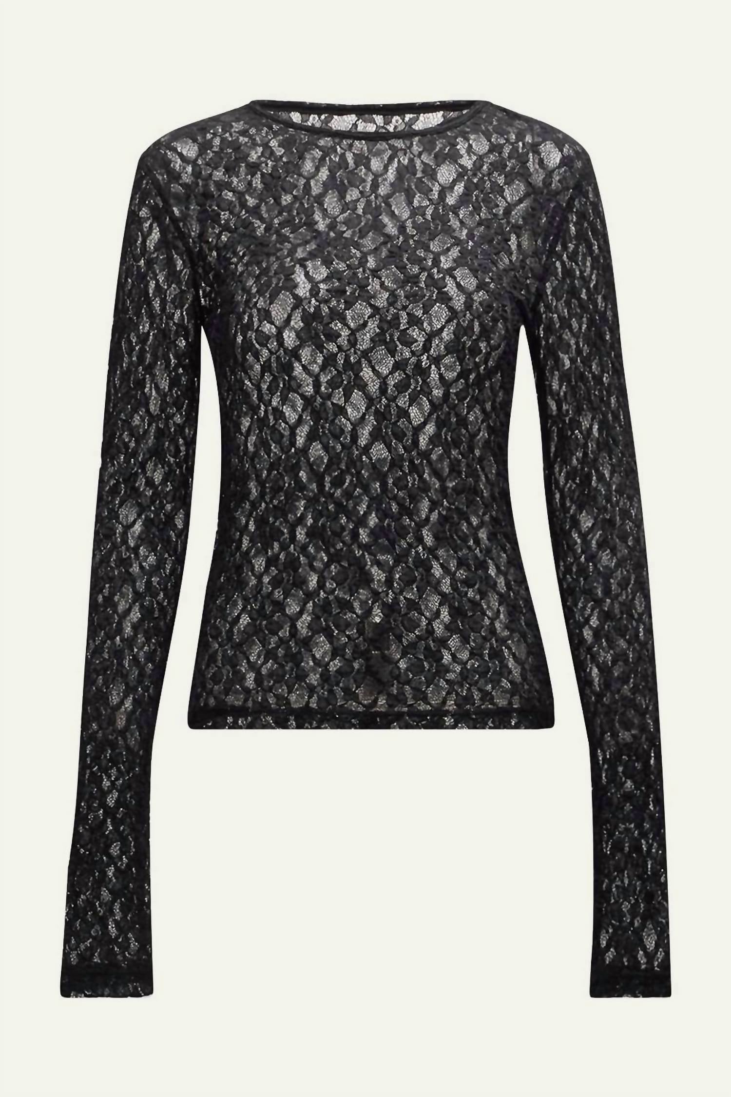 Frame - Mesh Lace Crewneck Top