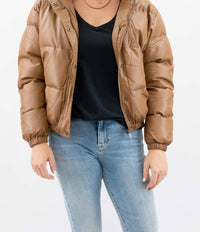 Coalition La - Vegan Leather Puffer Bomber Jacket