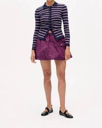 BAUM UND PFERDGARTEN Camiline Jewel Button Front Cardigan in navy blue red white - women's cardigan