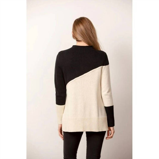Habitat - Yin Yang Color Block Funnel Neck Sweater