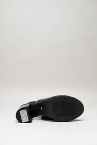 NeroGiardini Women's Metallic Peep Toe Mule in oceano - women's shoe - view 6