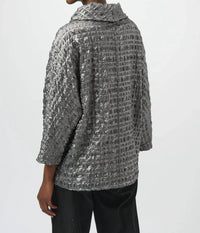 Joseph Ribkoff - Foiled Cowl Neck Dolman Sleeves Top