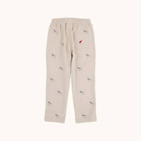 The Beaufort Bonnet Company Critter Sheffield Corduroy Pants With Stork & Santa Dog Embroidery in osprey oatmeal richmond - kids' item - alternate view