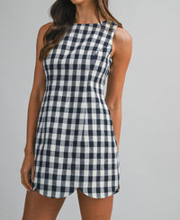 Mable - Plaid Expectations Scallop Hem Dress
