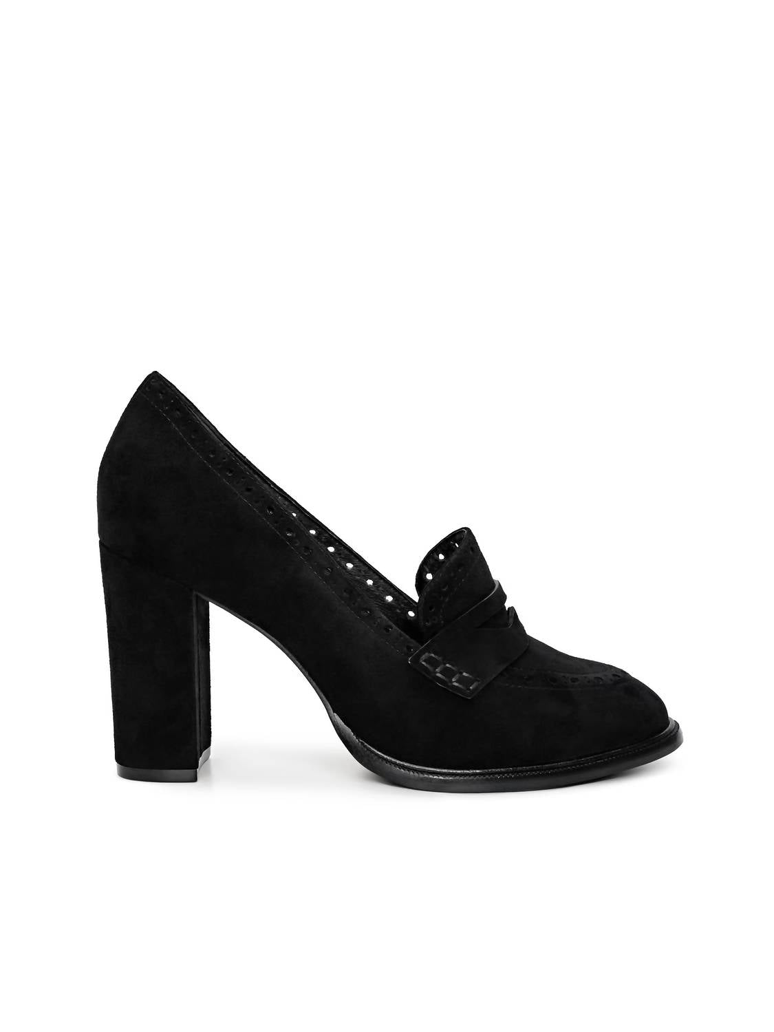 L'Agence Women's Bea Penny Loafer Pump in soft black - women's heels