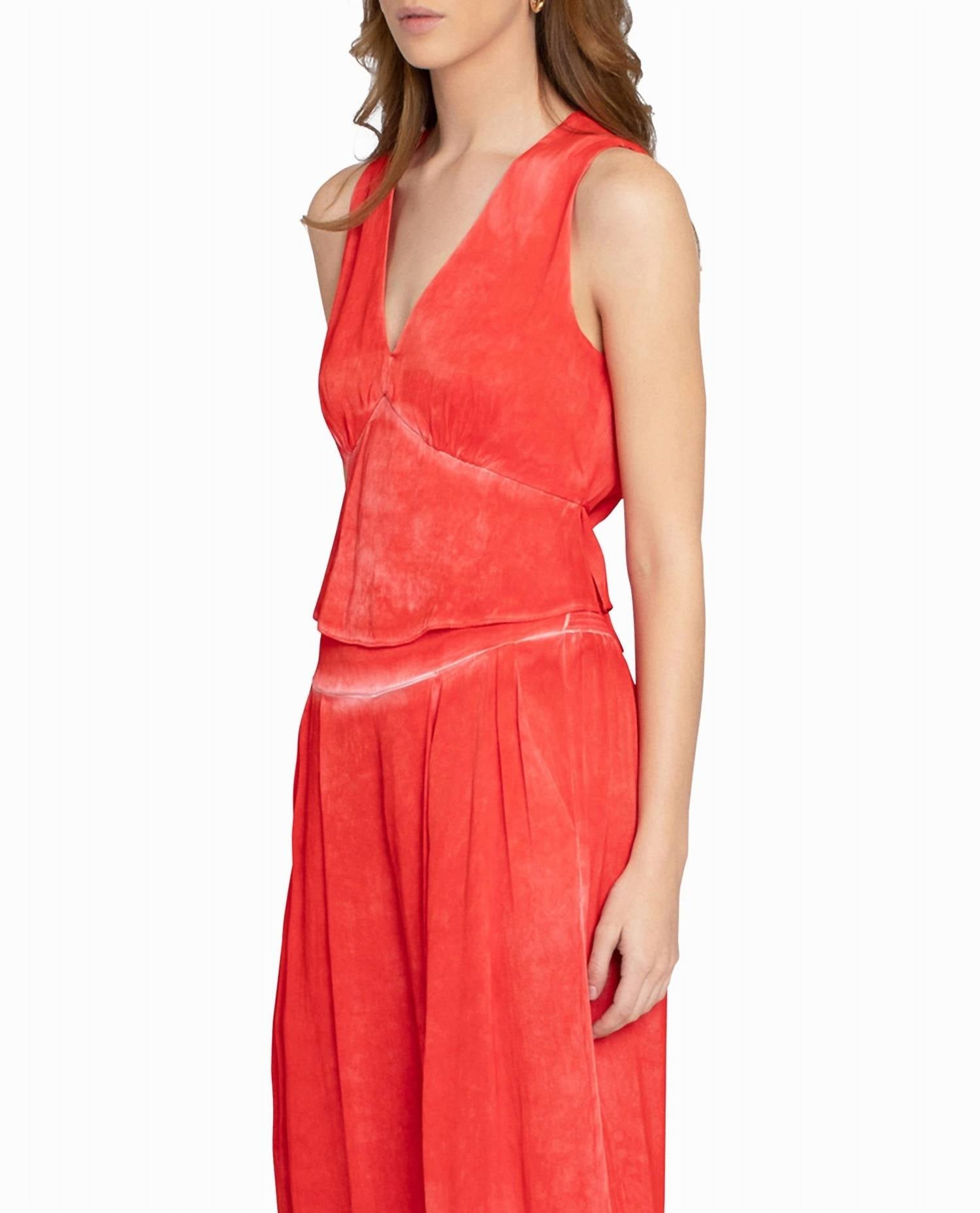 Nicole Miller - Garment Dyed V-Neck Top